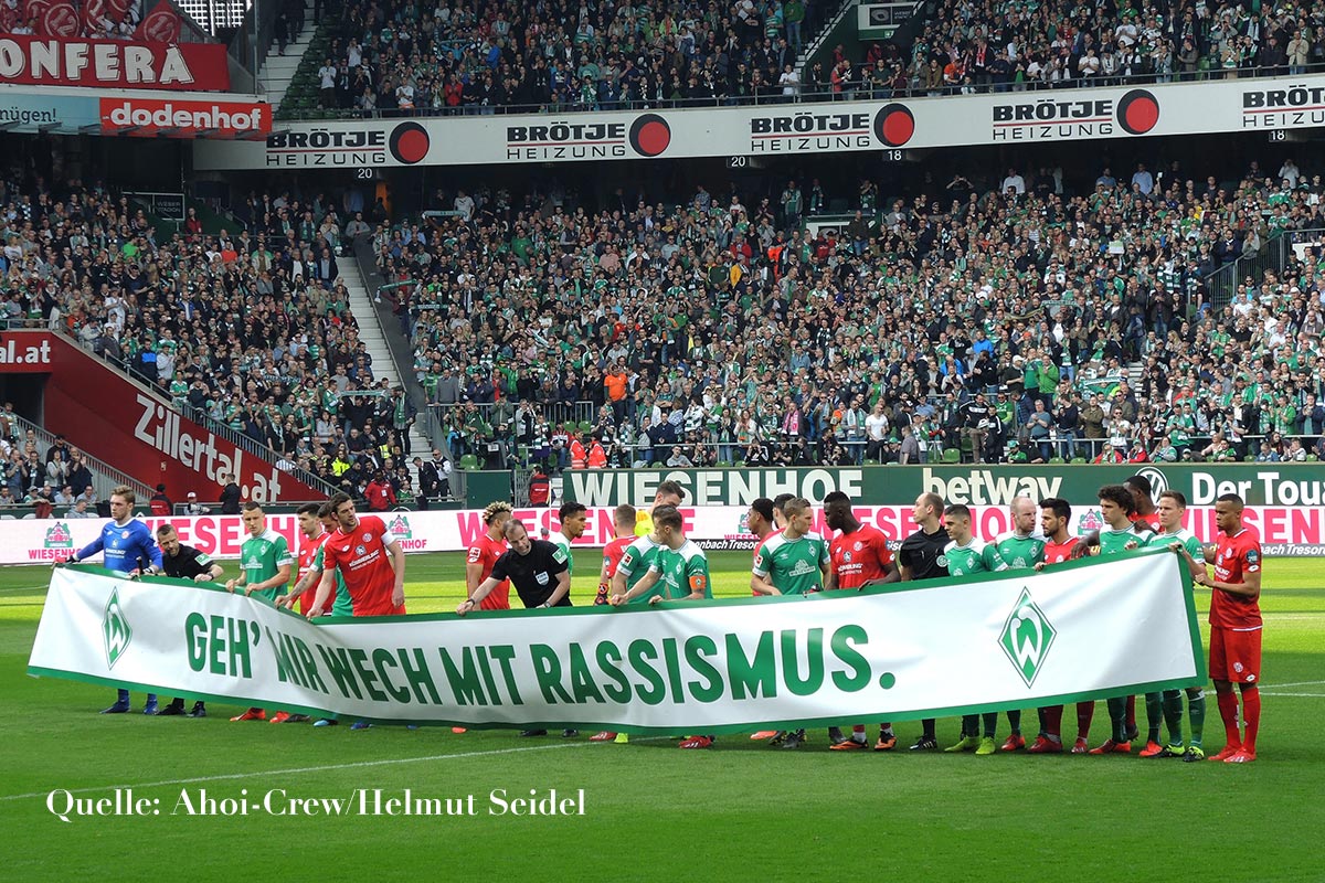 Werder-Statement vor dem Spiel gegen FSV Mainz: Geh' mir wech mit Rassismus.>